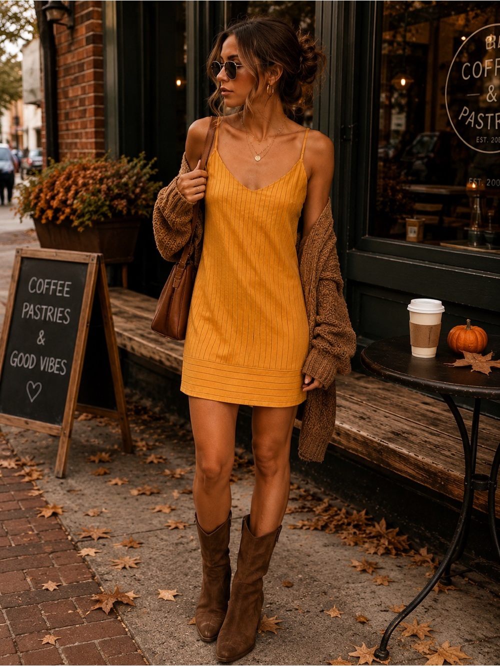 SHE + SKY Rust Orange Striped Knit Shift Dress V-Neck Tank Medium NWT